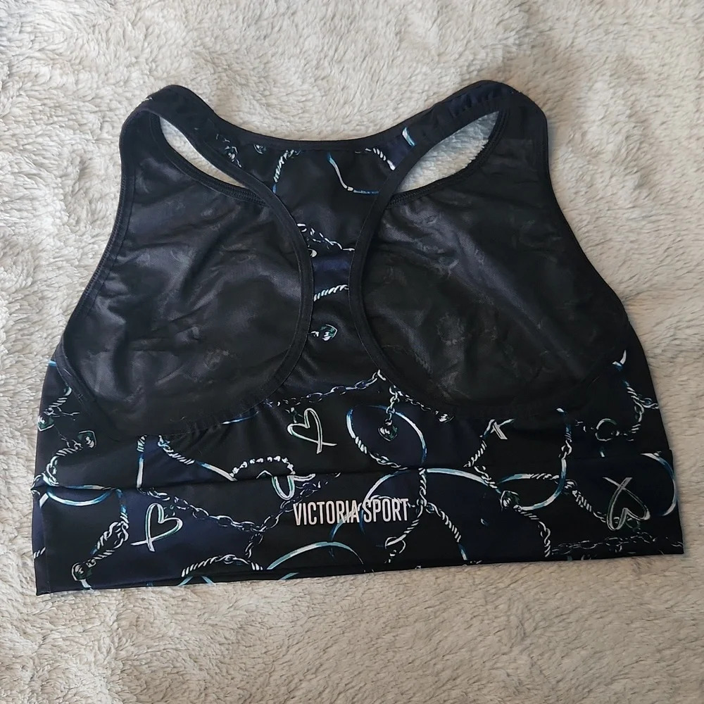 Victoria Sport Navy & Silver Racerback Sports Bra - Picture 8 of 16